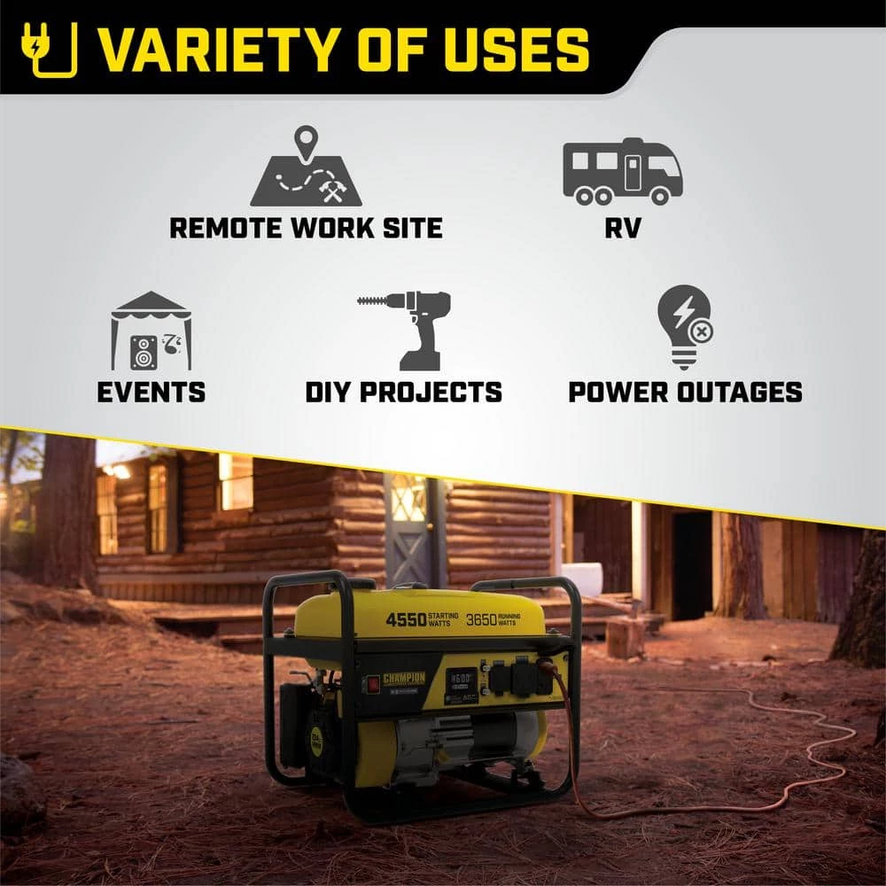Flash Sale π― Champion Power Equipment 4550-Watt/3650-Watt Recoil Start Gasoline Powered RV Ready Portable Generator with CO Shield π - Image 5