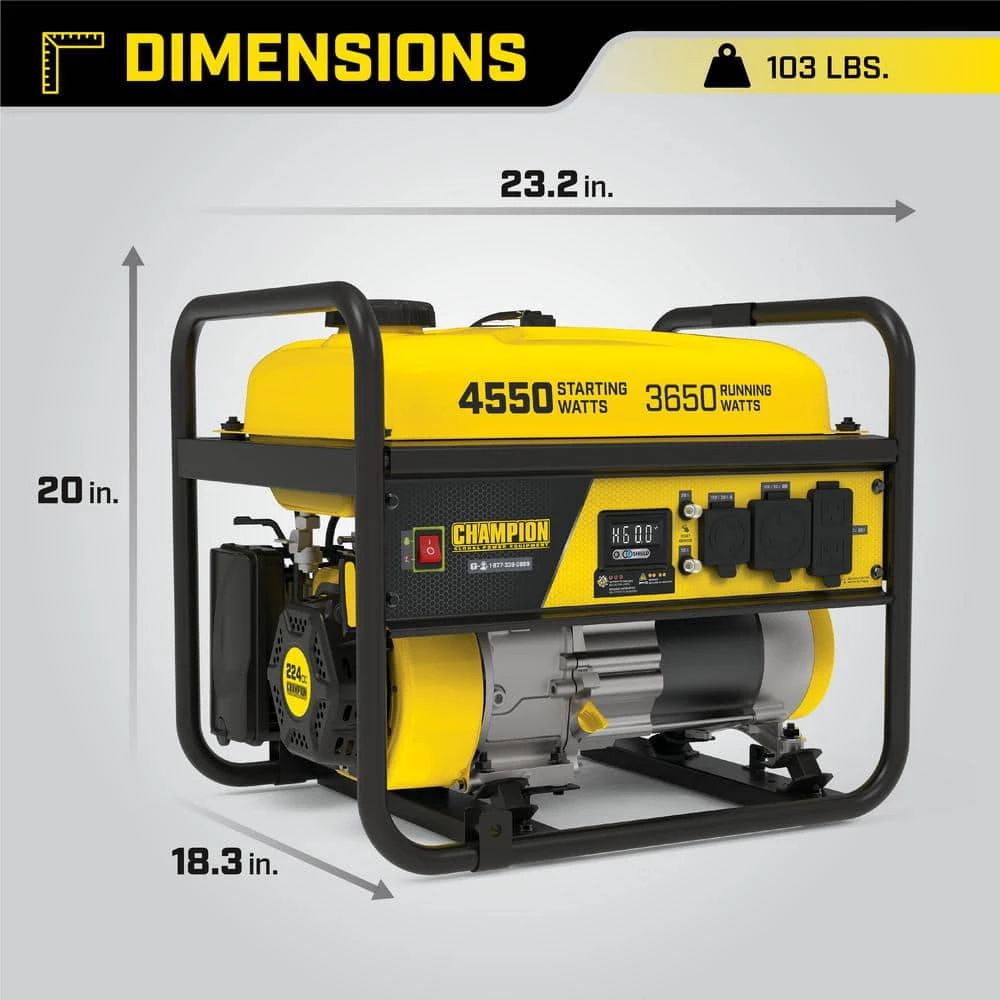 Flash Sale π― Champion Power Equipment 4550-Watt/3650-Watt Recoil Start Gasoline Powered RV Ready Portable Generator with CO Shield π - Image 10