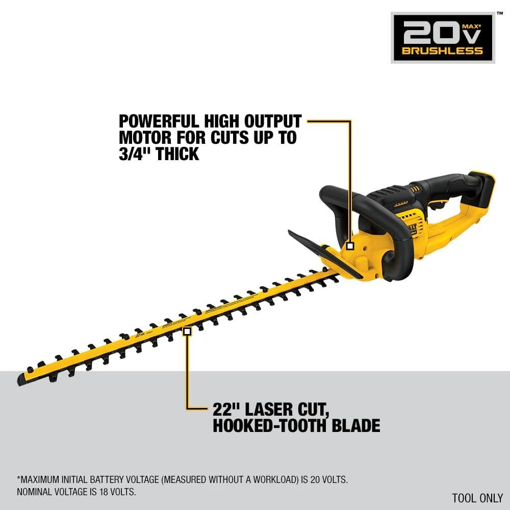 Buy π DEWALT 20V MAX 22 in. Lithium-Ion Cordless Hedge Trimmer with 20V MAX Compact Lithium-Ion 4Ah Battery and 12V to 20V Charger π - Image 3