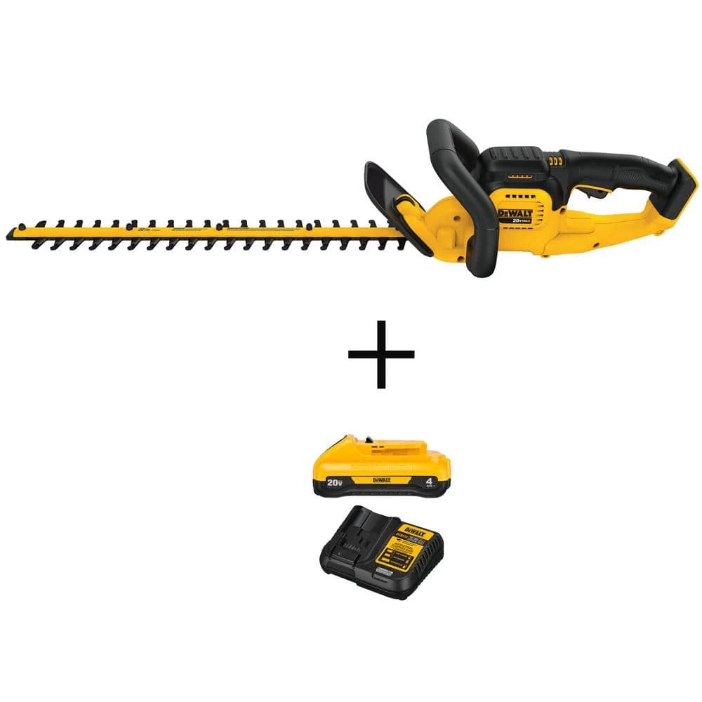 Buy π DEWALT 20V MAX 22 in. Lithium-Ion Cordless Hedge Trimmer with 20V MAX Compact Lithium-Ion 4Ah Battery and 12V to 20V Charger π