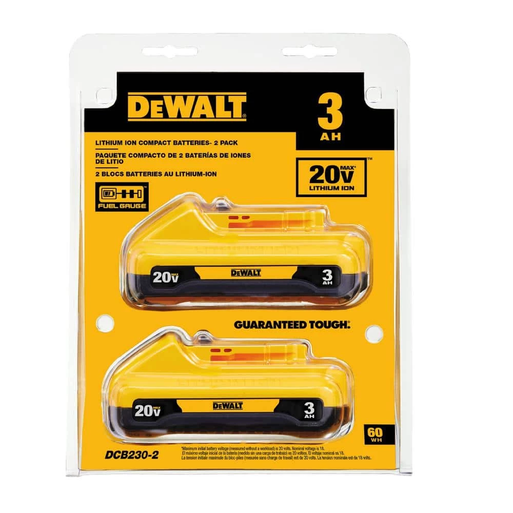 Top 10 𧨠DEWALT 20-Volt MAX Compact Lithium-Ion 3.0Ah Battery Pack (2-Pack) π - Image 8