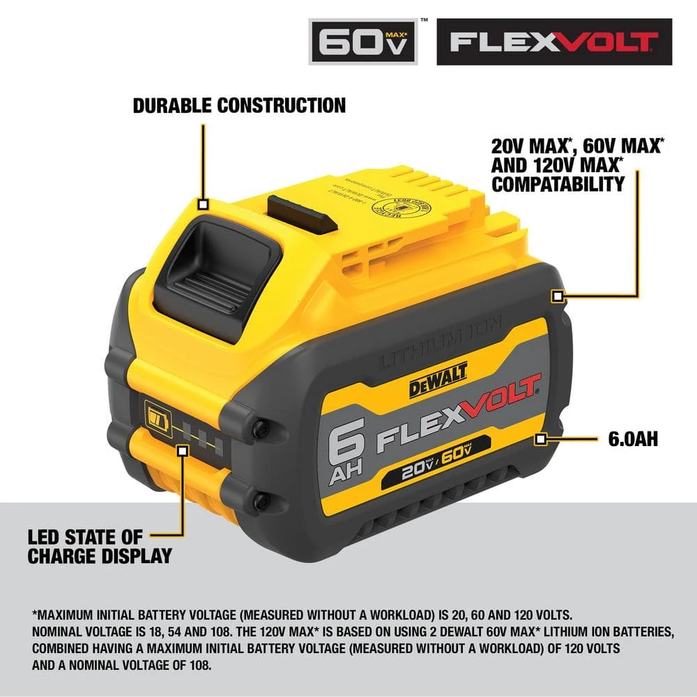 Best reviews of โค๏ธ DEWALT FLEXVOLT 20-Volt/60-Volt MAX Lithium-Ion 6.0Ah Battery Pack ๐ - Image 2