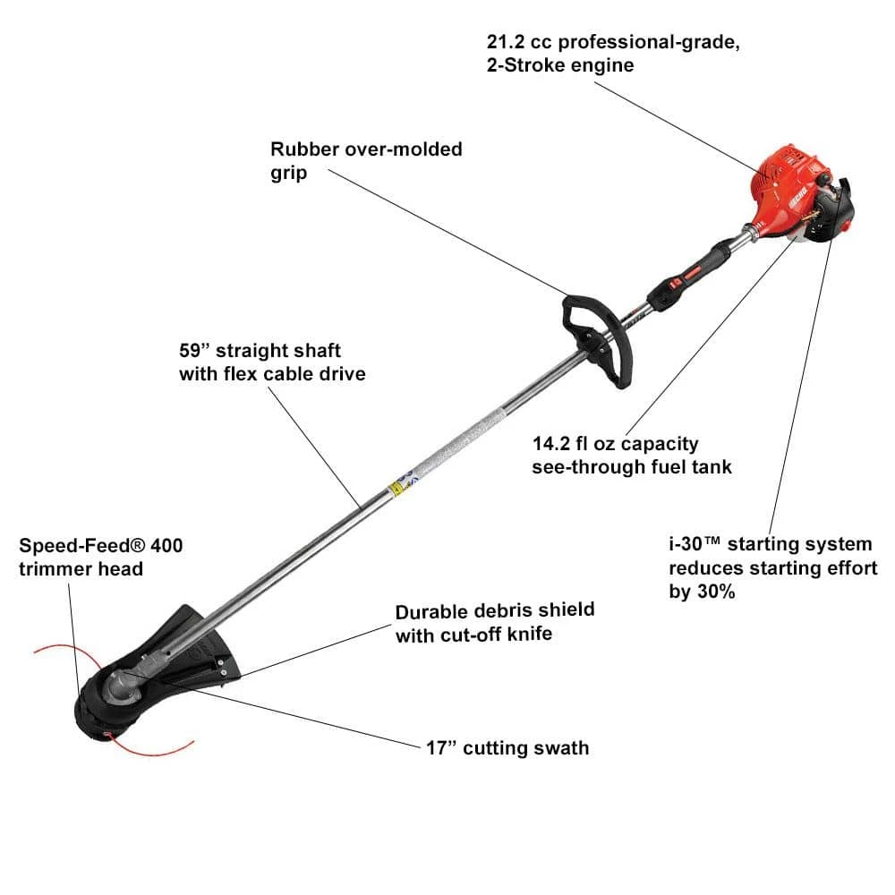 Discount π― ECHO 21.2 cc Gas 2-Stroke Straight Shaft Trimmer π― - Image 2