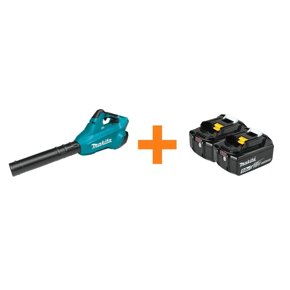 Outlet π Makita 120 MPH 473 CFM 18-Volt X2 36-Volt LXT Brushless Leaf Blower with bonus 18-Volt LXT Battery Pack 5.0Ah (2-Pack) π