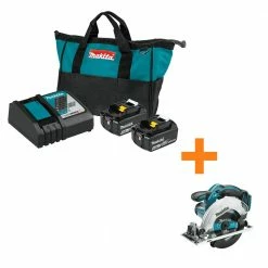 Promo β Makita 18-Volt LXT Lithium-Ion Battery and Rapid Optimum Charger Starter Pack (5.0Ah) with bonus 18V LXT 6-1/2 in. Circular Saw β€οΈ