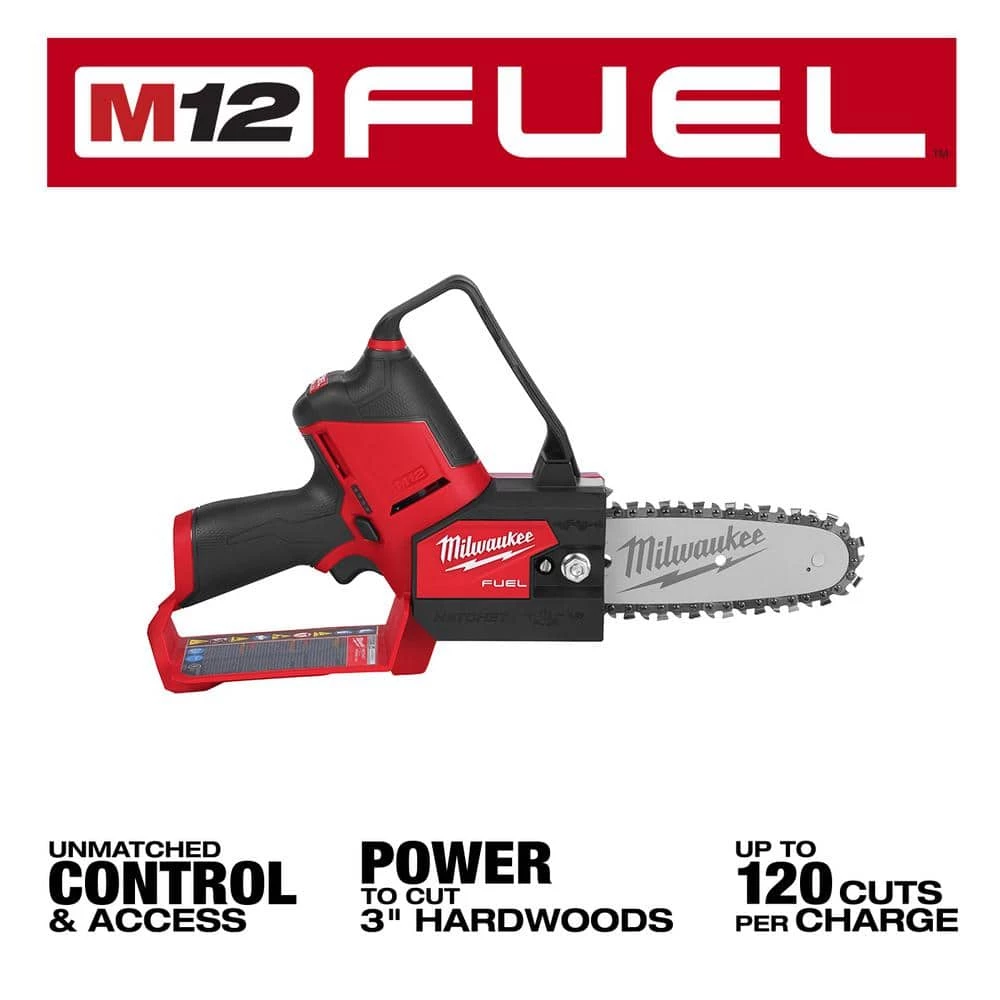 Promo π― Milwaukee M12 FUEL 6 in. 12-Volt Brushless Cordless Electric Cordless Chainsaw Tool Only Extra 6 in. Chain & Tinted Safety Glasses π - Image 3