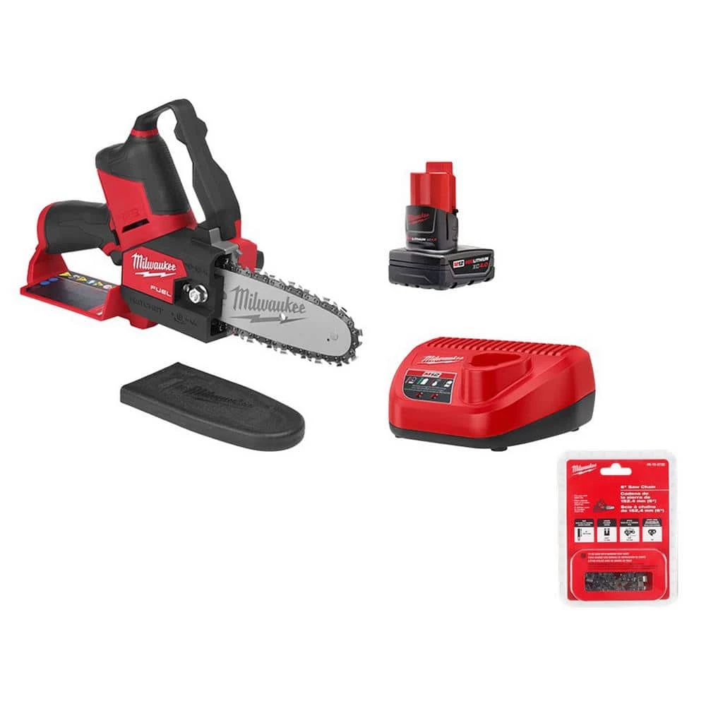 Best reviews of ⌛ Milwaukee M12 FUEL 12-Volt Lithium-Ion Brushless Cordless 6 in. HATCHET Chainsaw Kit w/4.0 Ah Battery, Charger & Replacement Chain ✔️