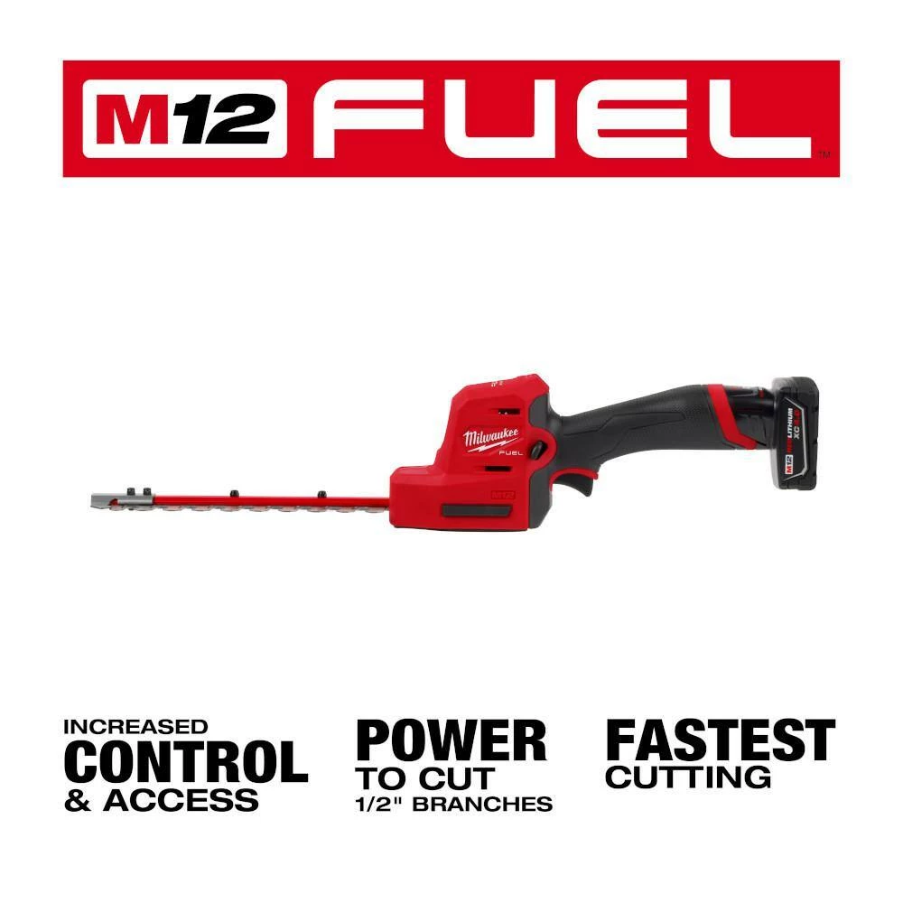 Discount π€© Milwaukee M12 FUEL 8 in. 12V Lithium-Ion Brushless Cordless Hedge Trimmer Kit with M18 FUEL 24 in. Hedge Trimmer (2-Tool) π - Image 3