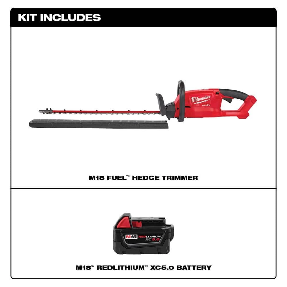 Best Pirce π Milwaukee M18 FUEL 18V Lithium-Ion Brushless Cordless Hedge Trimmer W/ M18 5.0Ah Battery π - Image 2