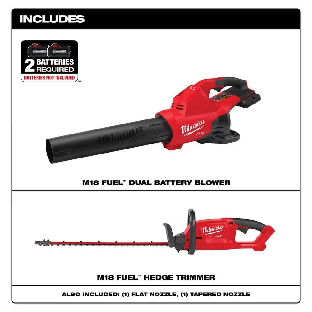 Top 10 π€© Milwaukee M18 FUEL Dual Battery 145 MPH 600 CFM 18V Lithium-Ion Brushless Cordless Handheld Blower with M18 FUEL Hedge Trimmer β - Image 2