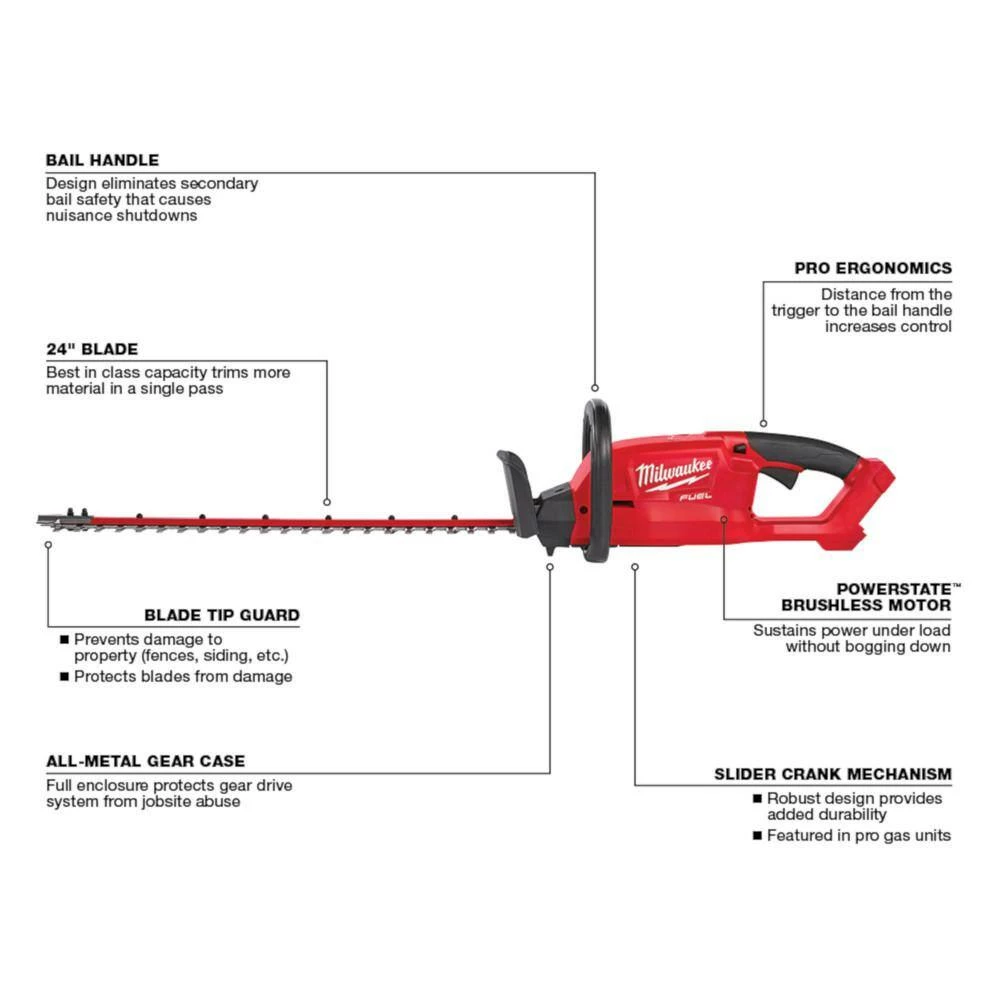 Outlet π Milwaukee M18 FUEL 18V Lithium-Ion Brushless Cordless QUIK-LOK String Trimmer 8.0Ah Kit with M18 FUEL 24 in. Hedge Trimmer(2-Tool) π― - Image 4