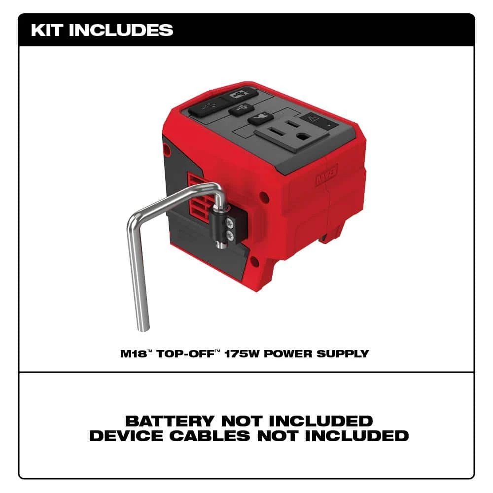 Budget โญ Milwaukee M18 18-Volt Lithium-Ion 175-Watt Powered Compact Inverter for M18 Batteries (Tool-Only) ๐ฅ - Image 2