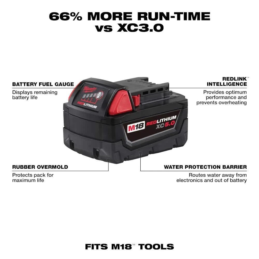 Top 10 ๐ Milwaukee M18 18-Volt Lithium-Ion High Output 12.0Ah Battery with Two 5.0Ah Batteries (3-Pack) โ๏ธ - Image 5