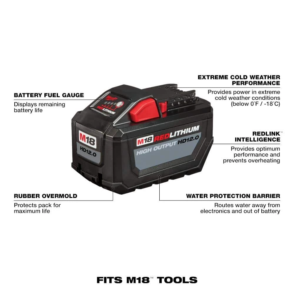 Best deal ๐ Milwaukee M18 18-Volt Lithium-Ion High Output 12.0Ah Battery with Two 5.0Ah Batteries (3-Pack) ๐ - Image 3