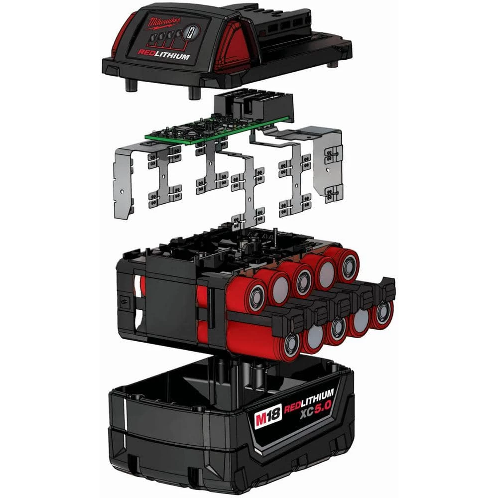 Cheapest ๐ฅฐ Milwaukee M18 18-Volt Lithium-Ion High Output 12.0Ah Battery with Three 5.0Ah Batteries and Charger (4-Pack) ๐คฉ - Image 6