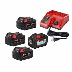 Top 10 β€οΈ Milwaukee M18 18-Volt Lithium-Ion High Output 12.0Ah Battery with Three 5.0Ah Batteries and Charger (4-Pack) π