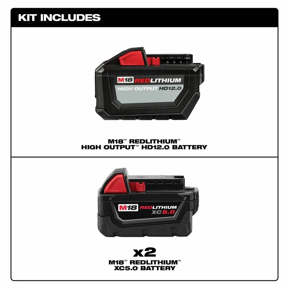 Best deal ๐ Milwaukee M18 18-Volt Lithium-Ion High Output 12.0Ah Battery with Two 5.0Ah Batteries (3-Pack) ๐ - Image 2