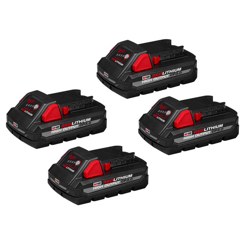 Brand new π Milwaukee M18 18-Volt Lithium-Ion HIGH OUTPUT CP 3.0 Ah Battery Pack (4-Pack) π₯°