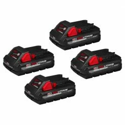 New 🎉 Milwaukee M18 18-Volt Lithium-Ion HIGH OUTPUT CP 3.0 Ah Battery Pack (4-Pack) 🔔
