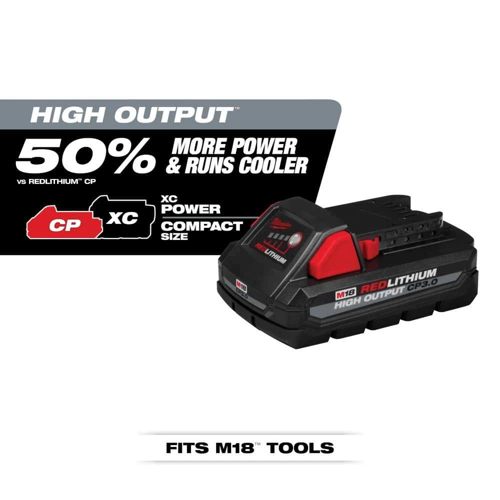 New ✨ Milwaukee M18 18V Lithium-Ion HIGH OUTPUT CP 3.0Ah Battery Pack (2-Pack) 😉 - Image 2