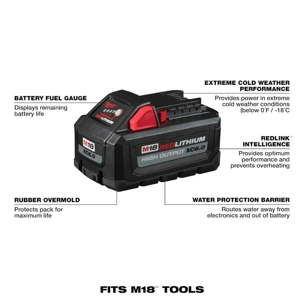 Buy π Milwaukee M18 18-Volt Lithium-Ion High Output 6.0Ah Battery Pack (2-Pack) π - Image 3