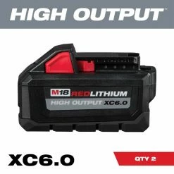 Buy 👏 Milwaukee M18 18-Volt Lithium-Ion High Output 6.0Ah Battery Pack (2-Pack) 😀