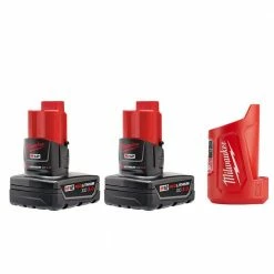 Hot Sale 🌟 Milwaukee M12 12-Volt Lithium-Ion XC Extended Capacity 3.0 Ah Battery Pack (2-Pack) with M12 Portable Power Source ⭐