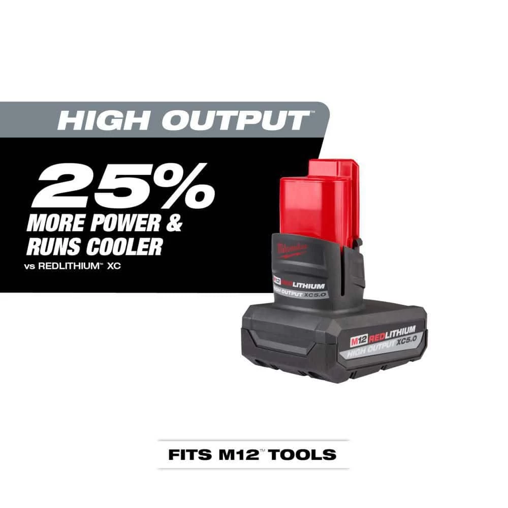 Best Pirce π Milwaukee M12 12-Volt Lithium-Ion XC High Output 5 Ah Battery (2-Pack) π - Image 11