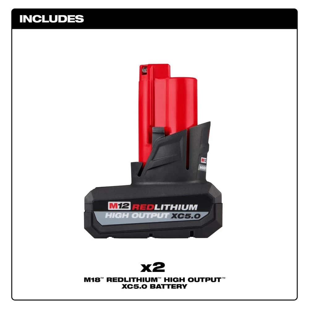 Best Pirce π Milwaukee M12 12-Volt Lithium-Ion XC High Output 5 Ah Battery (2-Pack) π - Image 2