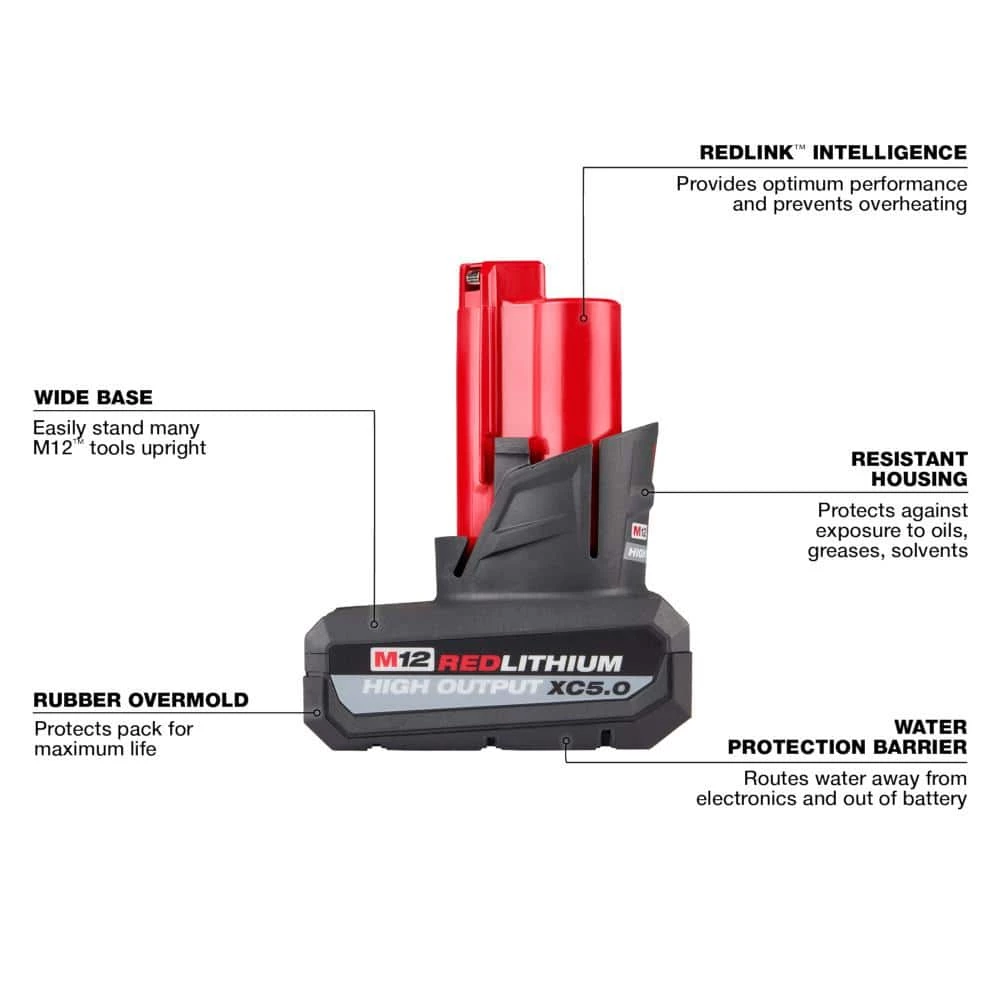 Best reviews of ๐ Milwaukee M12 12V Lithium-Ion XC High Output 5.0Ah Battery Pack W/High Output 2.5Ah Battery Pack ๐ฏ - Image 4