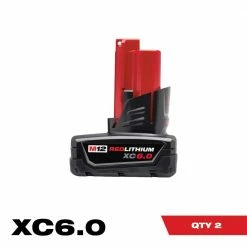 Discount π Milwaukee M12 12V Lithium-Ion XC Extended Capacity Battery Pack 6.0Ah (2-Pack) π€©