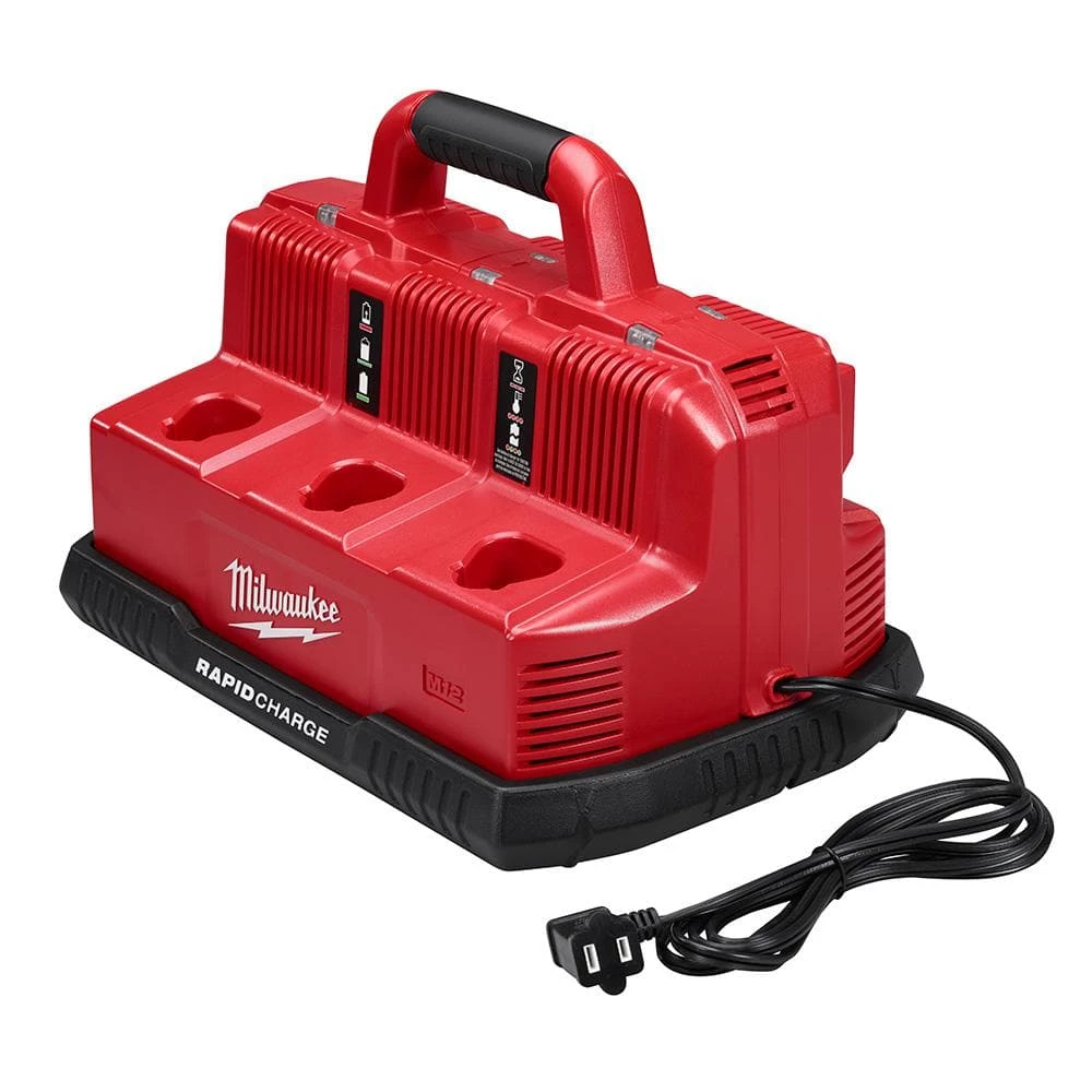 Best deal โ๏ธ Milwaukee M12 and M18 12-Volt/18-Volt Lithium-Ion Multi-Voltage 6-Port Sequential Rapid Battery Charger (3 M12 and 3 M18 Ports) ๐