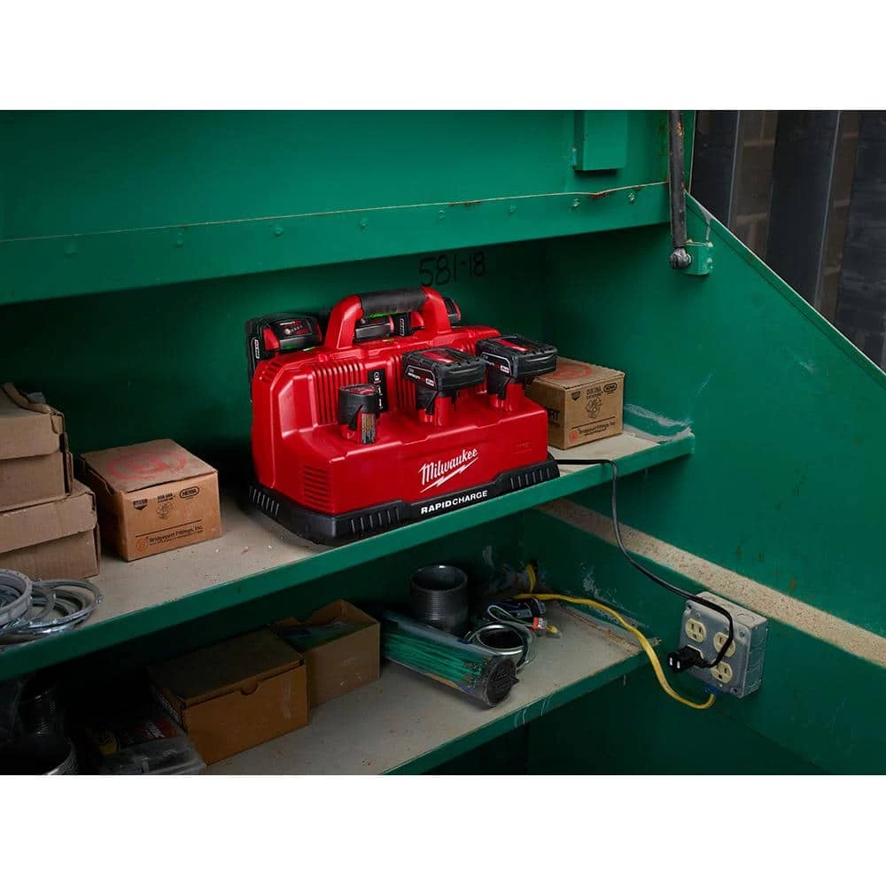 Best deal โ๏ธ Milwaukee M12 and M18 12-Volt/18-Volt Lithium-Ion Multi-Voltage 6-Port Sequential Rapid Battery Charger (3 M12 and 3 M18 Ports) ๐ - Image 4