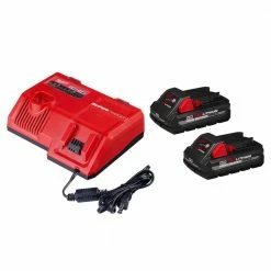 Best Pirce β¨ Milwaukee M12 and M18 12-Volt/18-Volt Lithium-Ion Multi-Voltage Super Charger Battery Charger with 3.0Ah Battery Pack (2-Pack) π₯