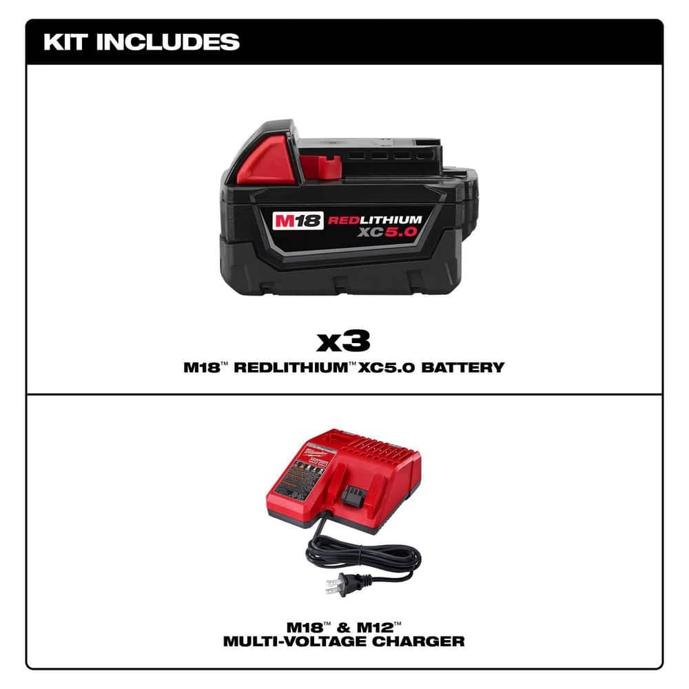 Coupon π Milwaukee M18 18-Volt Lithium-Ion XC Starter Kit w/Two 5.0Ah Batteries, Charger and 5.0ah Battery β¨ - Image 2