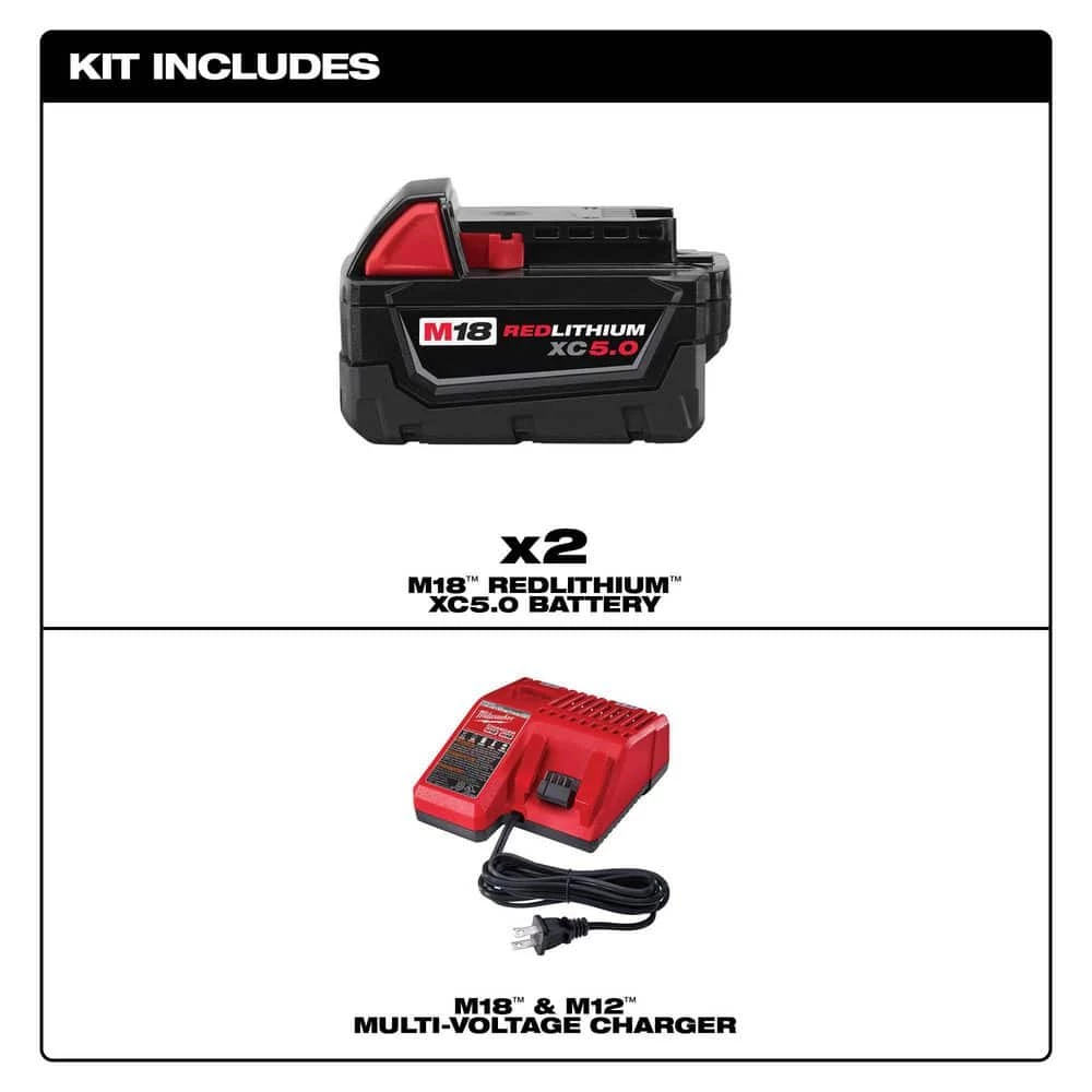Best Sale β¨ Milwaukee M18 18-Volt Lithium-Ion XC Starter Kit with Two 5.0Ah Batteries and Charger π - Image 2