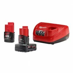 Best Pirce ⭐ Milwaukee M12 12-Volt Lithium-Ion 4.0 Ah and 2.0 Ah Battery Packs and Charger Starter Kit 👏