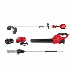 New 🥰 Milwaukee M18 FUEL 18-Volt Lithium-Ion Brushless Cordless QUIK-LOK String Trimmer/Blower Combo Kit w/Pole Saw Attachment (3-Tool) ❤️
