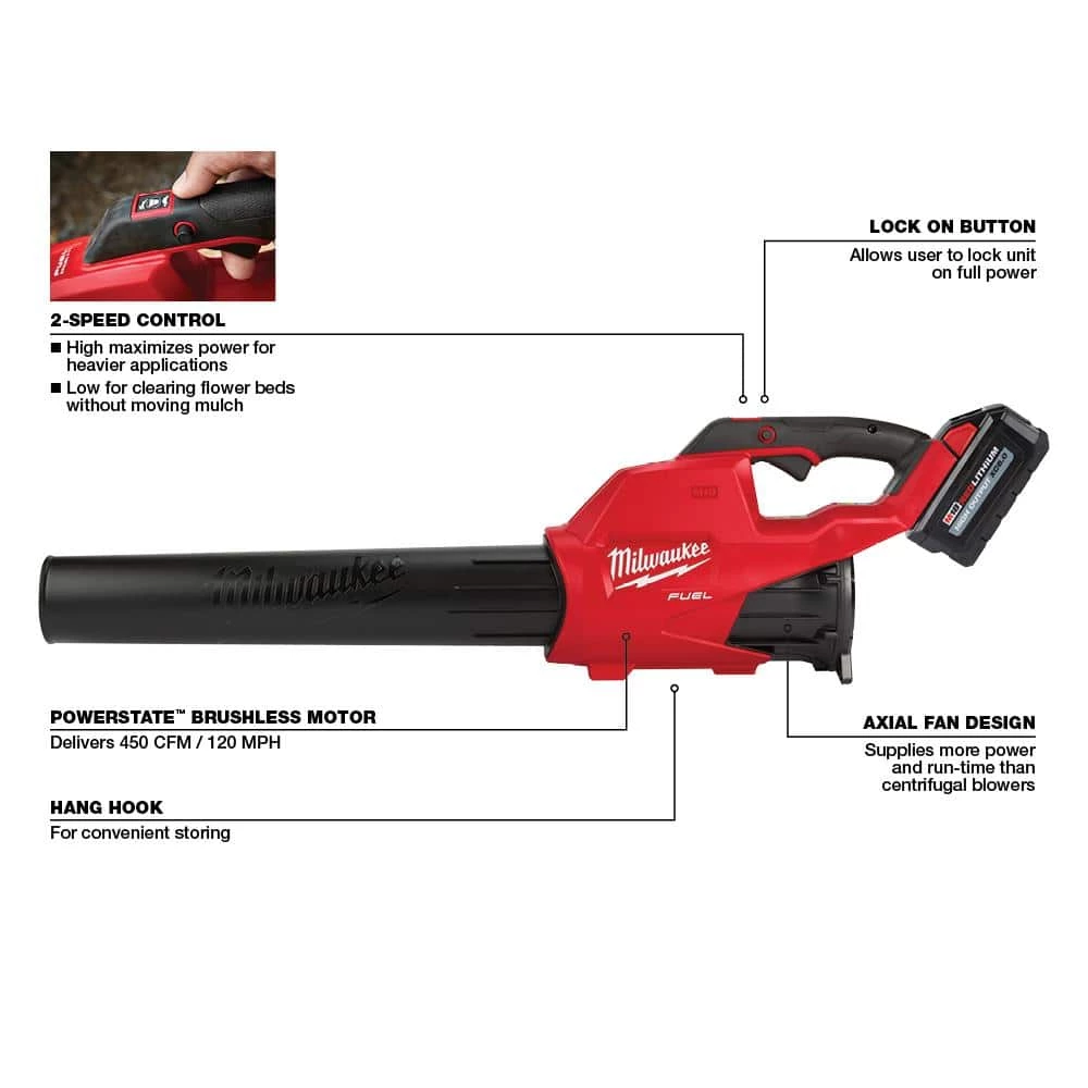 New π₯° Milwaukee M18 FUEL 18-Volt Lithium-Ion Brushless Cordless QUIK-LOK String Trimmer/Blower Combo Kit w/Pole Saw Attachment (3-Tool) β€οΈ - Image 4