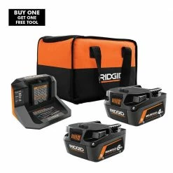 Cheapest π RIDGID 18V 6.0 Ah and 4.0 Ah MAX Output Lithium-Ion Batteries and Charger Kit with Bag π€©