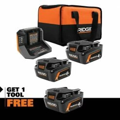 Best Pirce π RIDGID 18V 6.0 Ah and 4.0 Ah MAX Output Lithium-Ion Batteries and Charger Kit with Bag and Extra 18V 4.0 Ah MAX Output Battery π₯°