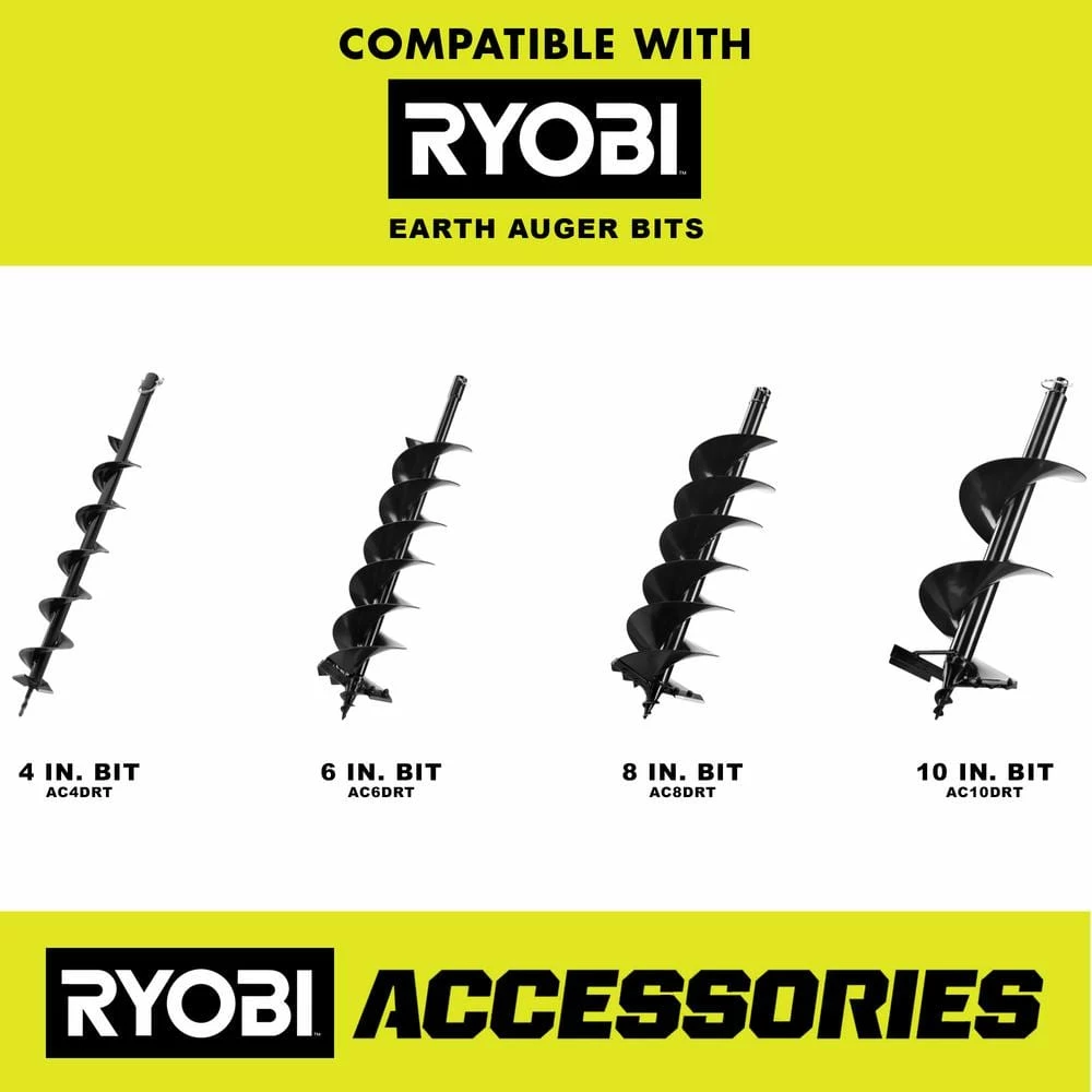 Outlet π― RYOBI 40V HP Brushless Cordless Earth Auger with 8 in. Bit with 4.0 Ah Battery and Charger β - Image 5
