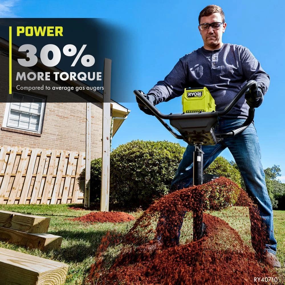 Outlet π― RYOBI 40V HP Brushless Cordless Earth Auger with 8 in. Bit with 4.0 Ah Battery and Charger β - Image 6