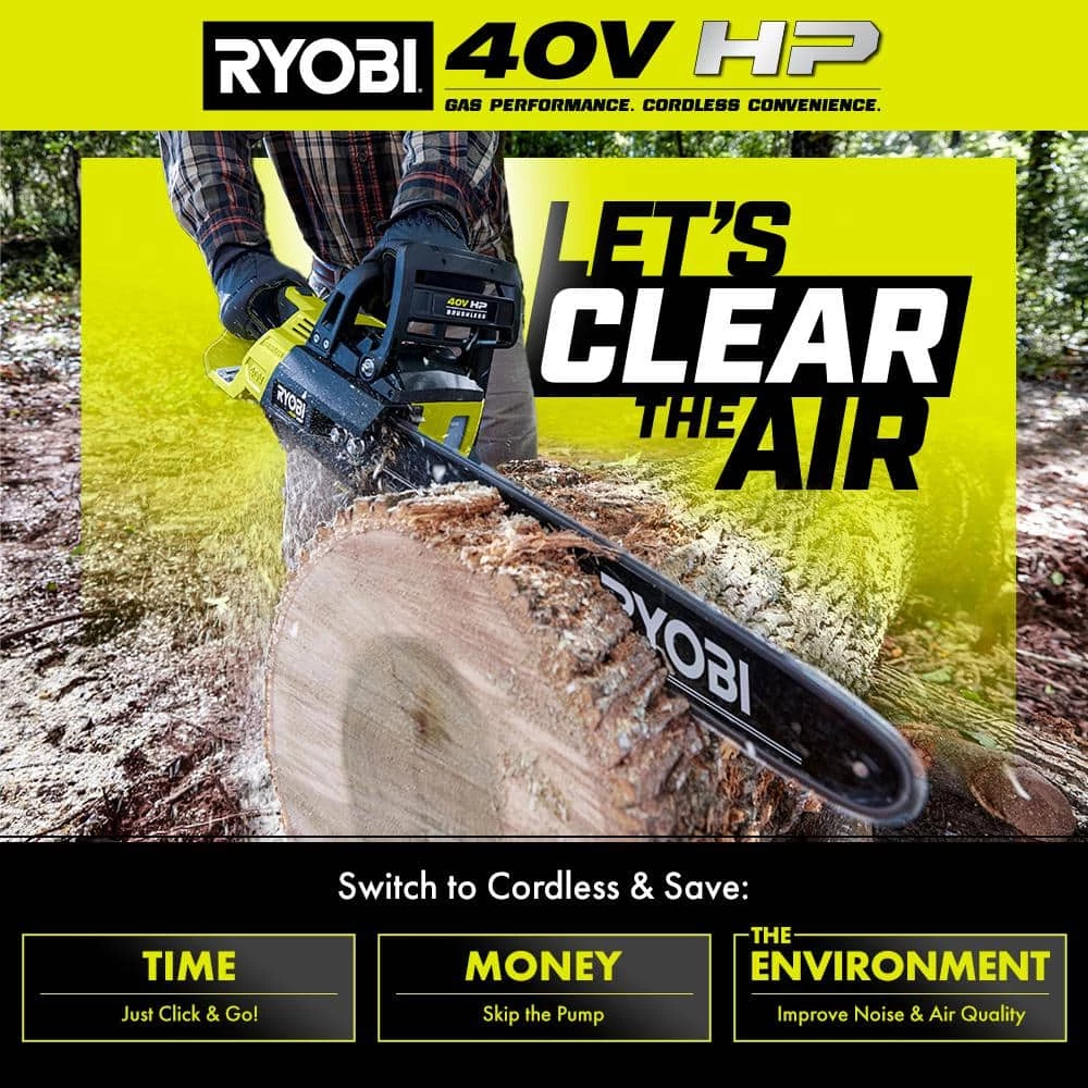 Top 10 π RYOBI 40V HP Brushless 18 in. Cordless Battery Chainsaw with 5.0 Ah Battery and Charger π― - Image 14