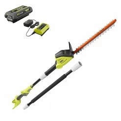 New 🥰 RYOBI 40V 18 in. Cordless Battery Pole Hedge Trimmer with 2.0 Ah Battery and Charger ✔️