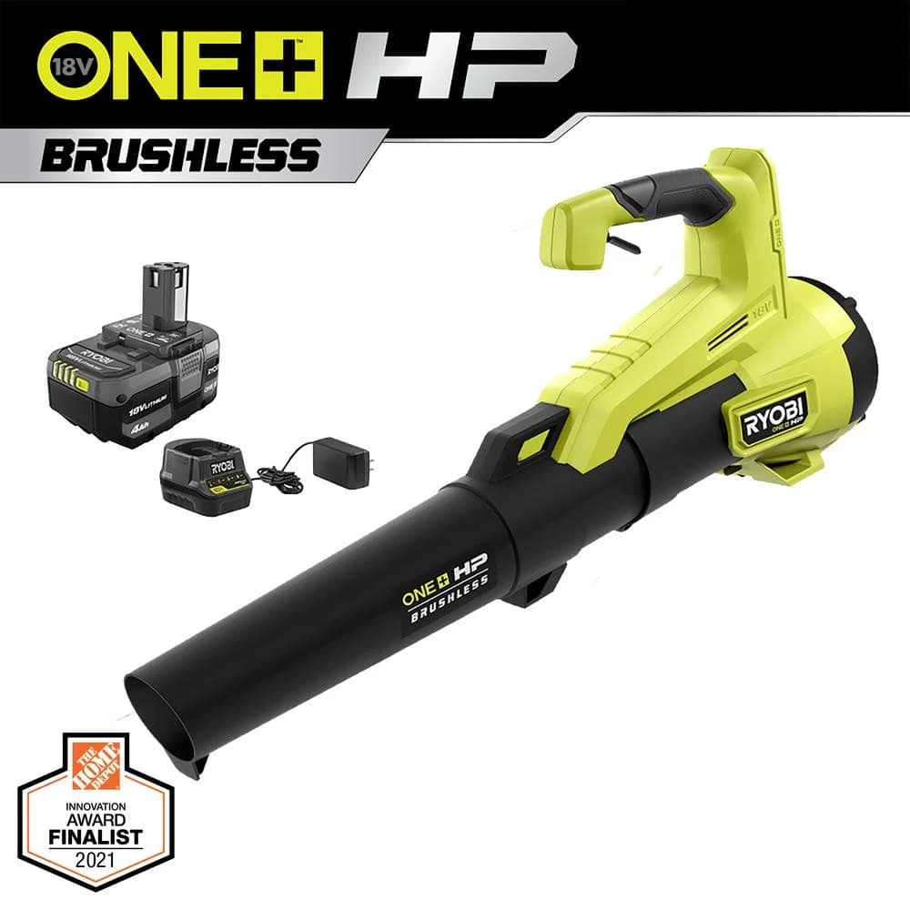 Outlet π RYOBI ONE+ HP 18V Brushless 110 MPH 350 CFM Cordless Variable-Speed Jet Fan Leaf Blower w/ 4.0 Ah Battery and Charger π€©
