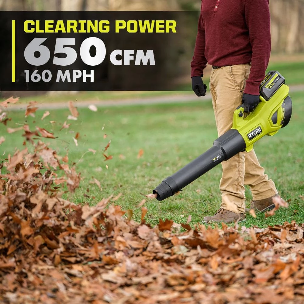 New π₯ RYOBI 40V HP Brushless Whisper Series 160 MPH 650 CFM Cordless Battery Leaf Blower with 6.0 Ah Battery and Charger β - Image 7