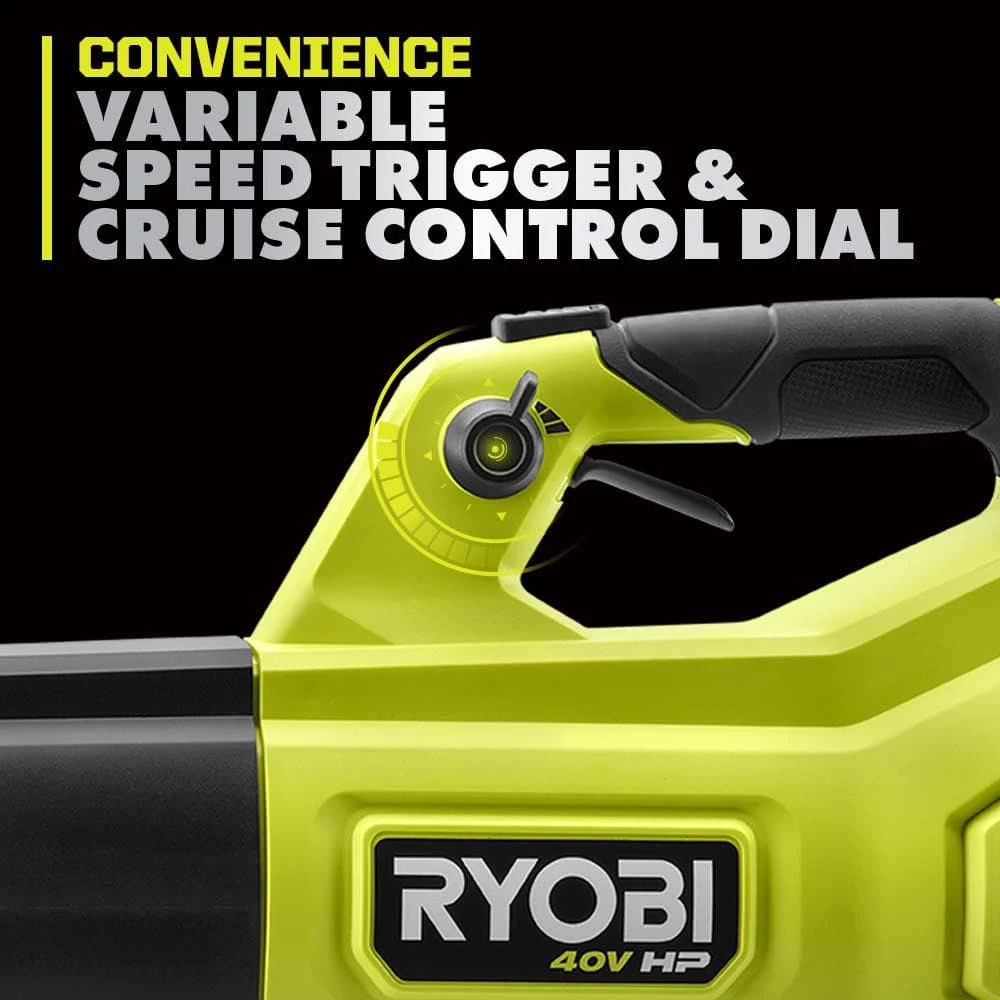 New π₯ RYOBI 40V HP Brushless Whisper Series 160 MPH 650 CFM Cordless Battery Leaf Blower with 6.0 Ah Battery and Charger β - Image 8