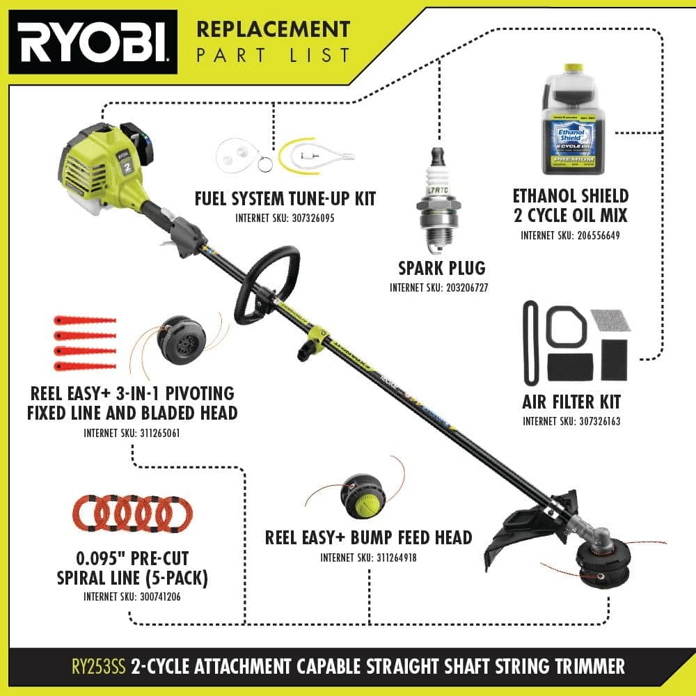 Buy π₯° RYOBI 25 cc 2-Stroke Attachment Capable Full Crank Straight Gas Shaft String Trimmer β€οΈ - Image 3