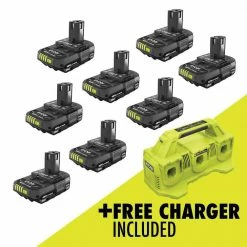 Wholesale 🧨 RYOBI ONE+ 18V Lithium-Ion 2.0 Ah Compact Battery (8-Pack) with 6-Port Charger 🎉